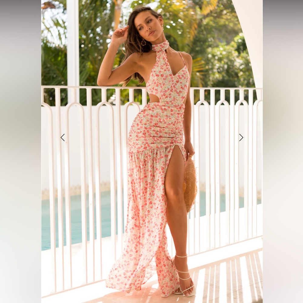 💗 BRAND NEW GORGEOUS HELLO MOLLY WILDFLOWER BLOOM MAXI DRESS PINK